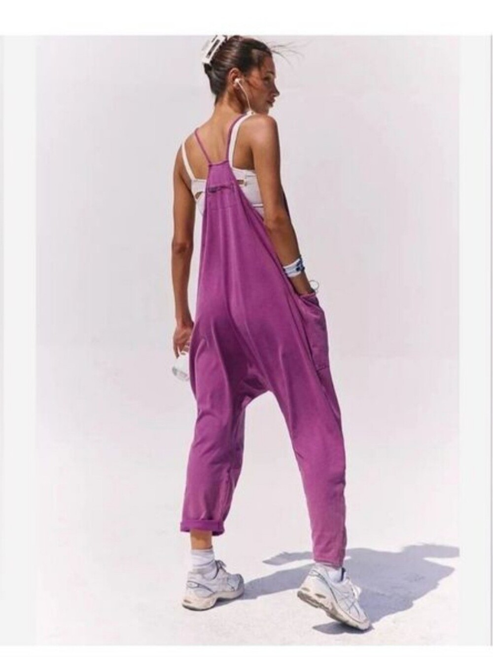 Free People Hot Shot Onesie In Deep Mulberry. - Picture 4 of 8